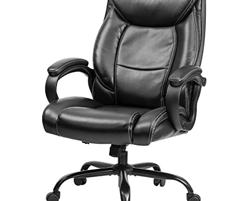 OUTFINE Heavy Duty Office Chair 400lbs Executive Office Chair Leather Desk Chair Computer Chair with Ergonomic Support Tilting Function Upholstered…