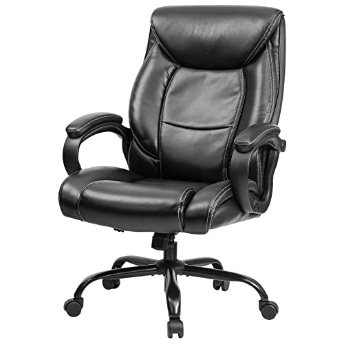 OUTFINE Heavy Duty Office Chair 400lbs Executive Office Chair Leather Desk Chair Computer Chair with Ergonomic Support Tilting Function Upholstered…