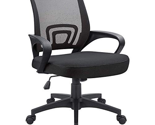 Devoko Office Chair Ergonomic Computer Desk Chair Mid Back Swivel Rolling Chair with Height Adjustable Lumbar Support Mesh Executive Chair…