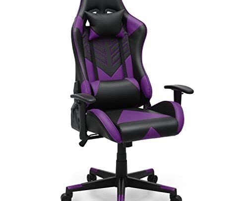 MoNiBloom Big and Tall Gaming Chair Racing Chair with Adjustable Lumbar Support, Home Office Reclining Gaming Chair for Teens Adults,…