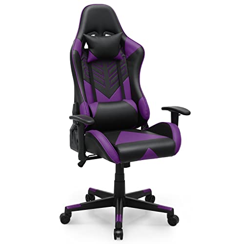 MoNiBloom Big and Tall Gaming Chair Racing Chair with Adjustable Lumbar Support, Home Office Reclining Gaming Chair for Teens Adults,…