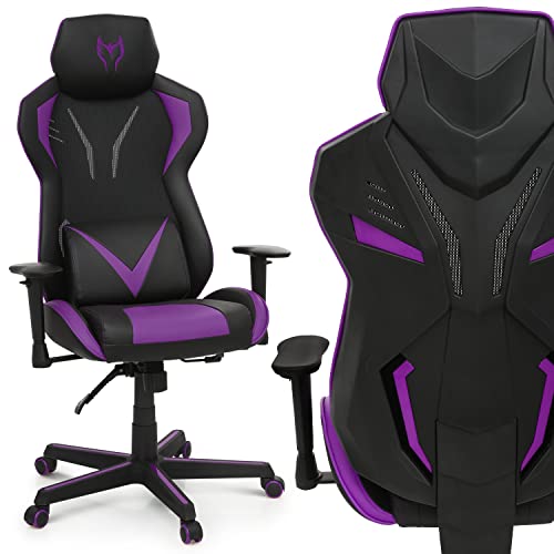 MoNiBloom Racing Style Gaming Chair for Computer Game, PU Leather Home Office Ergonomic 360 Degree Swivel Reclining High-Back Game Chair…
