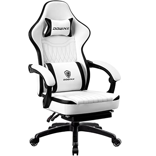 Dowinx Gaming Chair Breathable PU Leather Gamer Chair with Pocket Spring Cushion, Ergonomic Computer Chair with Massage Lumbar Support,Adjustable Swivel…