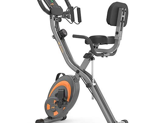 leikefitness Folding Stationary Bike Recumbent Exercise Bike w/Arm Resistance Bands-Pulse Sensor-LCD Monitor and Easy to Assemble Indoor Cycling Bike 2280…