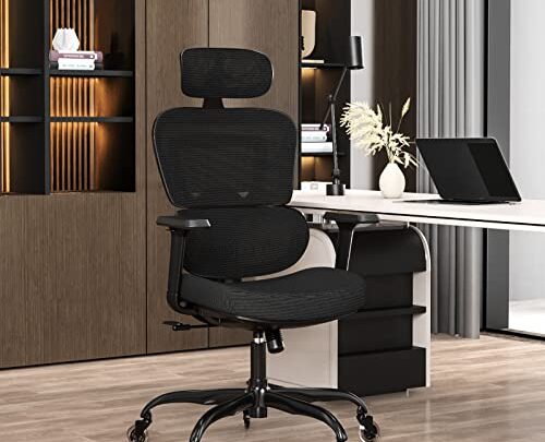 Ergonomic Office Chair – Mesh Office Chair High Back, Rolling Desk Chair, Executive Swivel Chair, Computer Chair with 3D Adjustable…