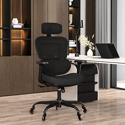 Ergonomic Office Chair – Mesh Office Chair High Back, Rolling Desk Chair, Executive Swivel Chair, Computer Chair with 3D Adjustable…