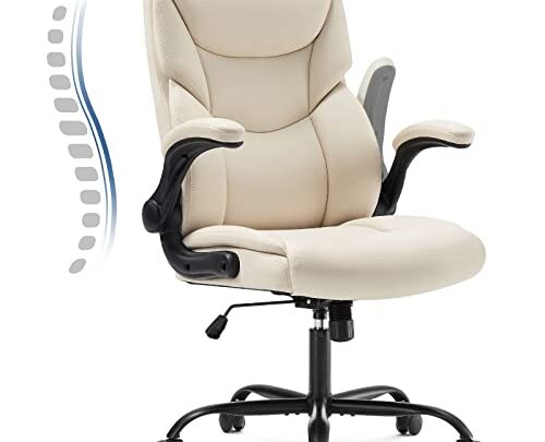 Office Chair – Ergonomic Executive Computer Desk Chairs with Adjustable Flip-up Armrest, Swivel Task Chair with Lumbar Support, Strong Metal…