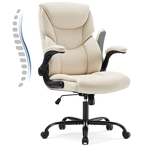 Office Chair – Ergonomic Executive Computer Desk Chairs with Adjustable Flip-up Armrest, Swivel Task Chair with Lumbar Support, Strong Metal…