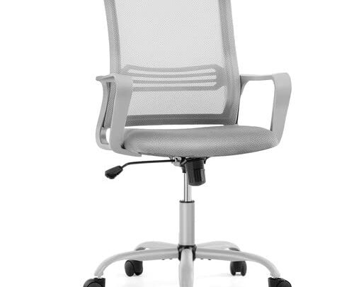 Ergonomic Home Office Chair – Rolling Desk Chair with Lumbar Support and Armrest, Height Adjustable Breathable Mesh Chair, Mid Back…
