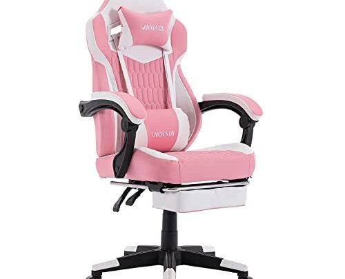 WOTSTA Gaming Chair with Footrest, High Back Gaming Chairs PU Leather Ergonomic Gamer Chair with Adjustable Headrest Lumbar Support Racing…
