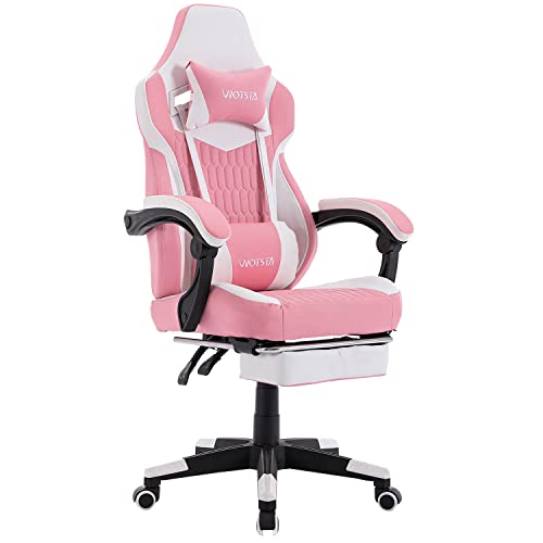 WOTSTA Gaming Chair with Footrest, High Back Gaming Chairs PU Leather Ergonomic Gamer Chair with Adjustable Headrest Lumbar Support Racing…