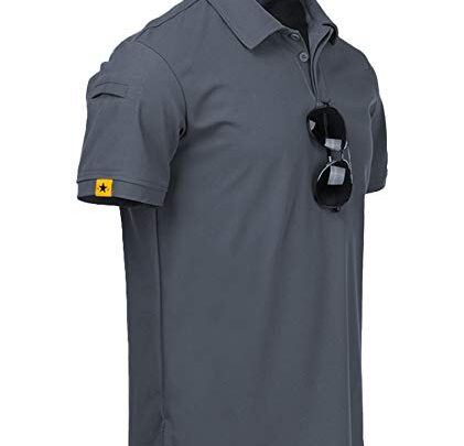 ZITY Mens Polo Shirt Short Sleeve Sports Golf Tennis T-Shirt Deep Gray