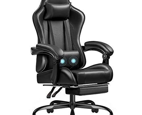 Homall Gaming Chair, Video Game Chair with Footrest and Massage Lumbar Support, Ergonomic Computer Chair Height Adjustable with Swivel Seat…