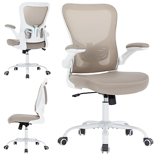 Office Chair Ergonomic Desk Chair – PU Leather Thick Cushion Adjustable Height Computer Chair with Lumbar Support and Flip-up Armrests,…