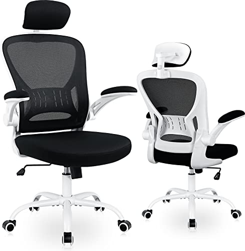 Office Chair Ergonomic Desk Chair Comfort Adjustable Height with Wheels,Lumbar Support Mesh Swivel Computer Home Office Study Task Chair 5003H…