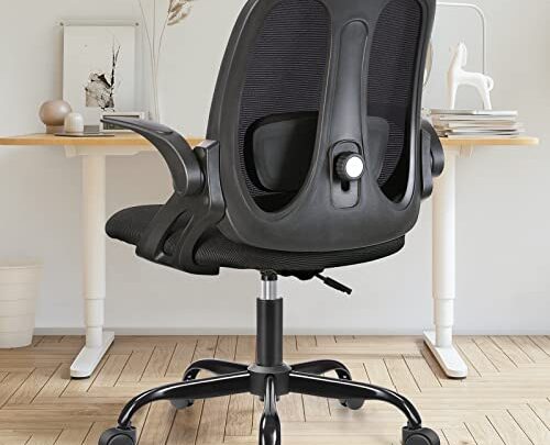 Razzor Office Chair, Ergonomic Computer Desk Chair with 2D Lumbar Support and Flip-up Arms, Swivel Breathable Mesh Task Chair with…