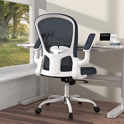 Ergonomic Desk Chair, Comfort Swivel Home Office Task Chair, Breathable Mesh, Lumbar Support Computer Chair with Flip-up Arms and Adjustable…