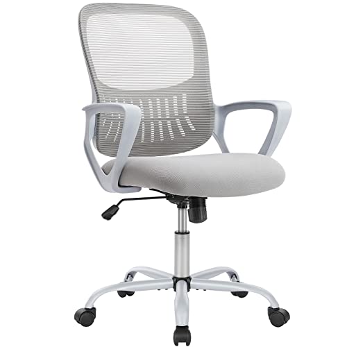 Ergonomic Office Chair with Comfortable Arms, Home Office Desk Chairs with Wheels, Lumbar Support – Swivel Rolling Mesh Chair with…