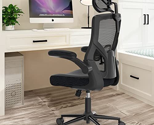 𝑯𝑶𝑴𝑬 𝑶𝑭𝑭𝑰𝑪𝑬 𝑪𝑯𝑨𝑰𝑹, Ergonomic Mesh Desk Chair, High Back Computer Chair- Adjustable Headrest with Flip-Up Arms, Tilt Function, Lumbar Support,…