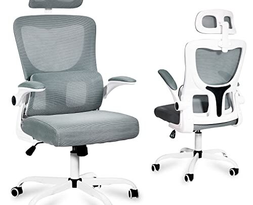 Mesh Office Chair with Lumbar Support, Mimager Desk Chairs with Wheels, Ergonomic High Back Office Chair with Adjustable Headrest, Task…