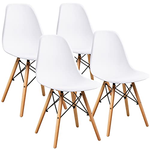 VICTONE Pre Assembled Mid Century Modern Style Dining Chair DSW Shell Plastic Chair Kitchen, Dining, Living Room Side Chairs, Set…