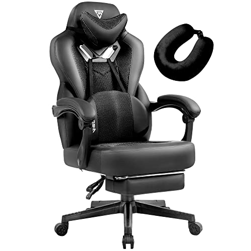 Vigosit Gaming Chair PRO- Gaming Chair with Footrest, Mesh Gaming Chair for Heavy People, Ergonomic Reclining Gamer Computer Chair for…