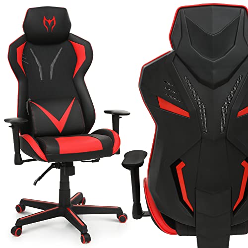MoNiBloom Ergonomic Gaming Chair 250lbs Capacity Racing Style Lumbar Support Computer Chair PU Leather Desk Chair with Adjustable Armrests for…