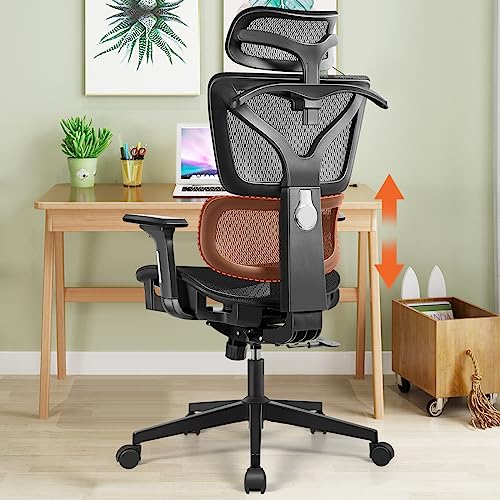 Razzor Ergonomic Mesh Office Chair High Back Desk Chair with Adjustable Lumbar Support and Headrest, 3D Flip-up Arm Computer Gaming…