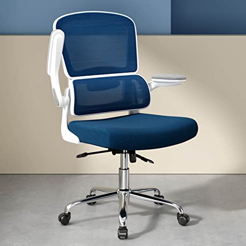 Logicfox Ergonomic Office Chair, Office Chair with Flip-up Arms, 2D Lumbar Support, Breathable Mesh Computer Chair with Comfortable Thick Cushion,…
