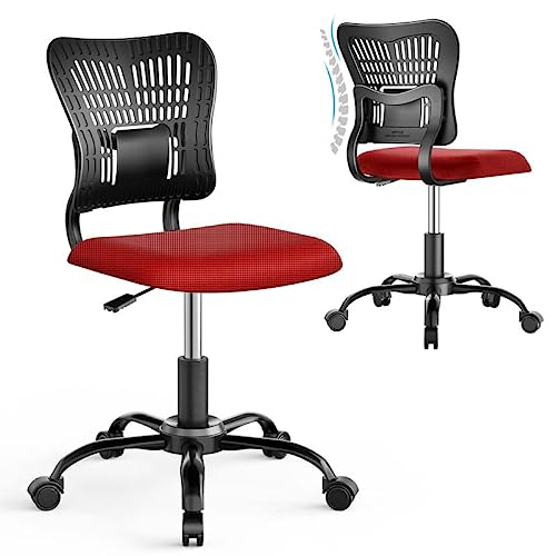 PALONE Armless Office Chair Ergonomic Desk Chair Adjustable Height Seat Mesh Task Chair 360° Swivel Computer Chair No Arms with…